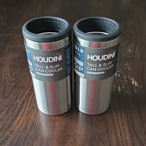 Stainless Steel Can Cooler - Silver 2pc